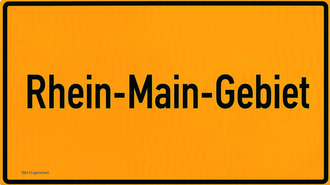 Ortsschild Rhein-Main-Gebiet - KI-generiert